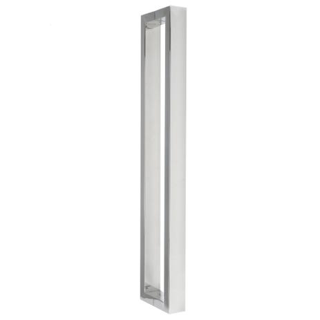 Puxador inox para porta madeira e vidro retangular U barra chata 60cm H07 - Ags é boa?
