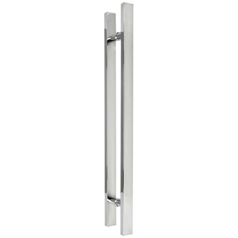 Puxador inox para porta madeira e vidro reto barra chata 80x100cm H06 - Ags Menor preço em Puxador inox para porta madeira e vidro reto barra chata 80x100cm H06 - Ags