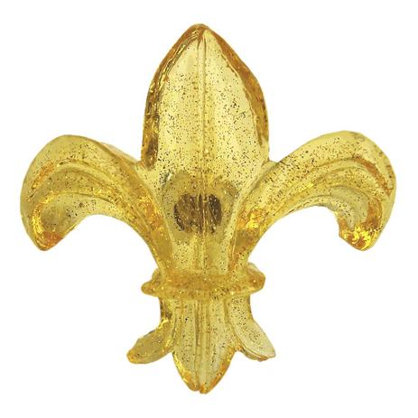 Puxador para Gavetas Flor de Lis Transparente Amarelo - Resina - Resinas Menor preço em Puxador para Gavetas Flor de Lis Transparente Amarelo - Resina - Resinas
