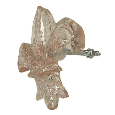 Puxador para Gavetas Flor de Lis Transparente Rosa - Resina - Resinas Menor preço em Puxador para Gavetas Flor de Lis Transparente Rosa - Resina - Resinas