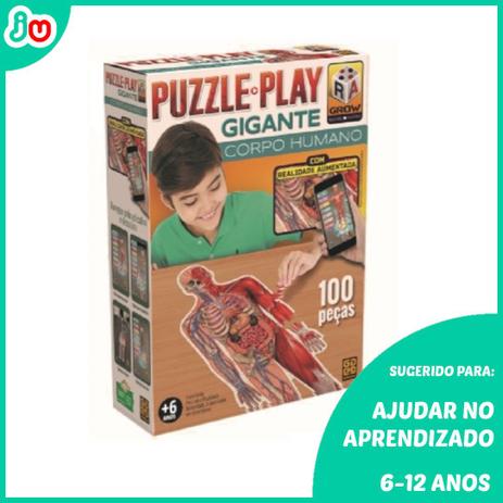 Puzzle Play Gigante - Corpo Humano Grow Jogo Educativo 100pc Menor preço em Puzzle Play Gigante - Corpo Humano Grow Jogo Educativo 100pc