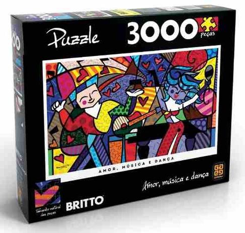 Puzzle Quebra Cabeça Grow 3000p Romero Britto Amor, Musica, Menor preço em Puzzle Quebra Cabeça Grow 3000p Romero Britto Amor, Musica,
