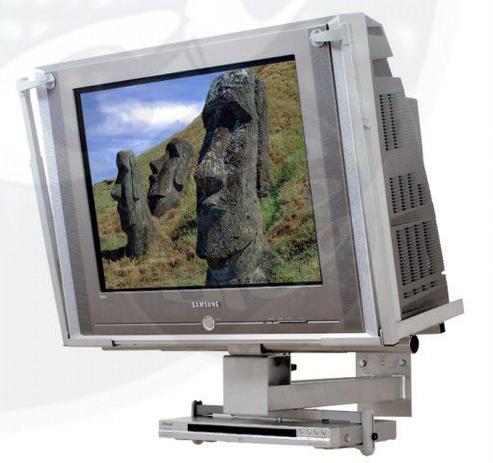 PV 30 Suporte para TV CRT de 21” a 34” + Suporte DVD - Prata (Base com Giro) - Multivisao Menor preço em PV 30 Suporte para TV CRT de 21” a 34” + Suporte DVD - Prata (Base com Giro) - Multivisao