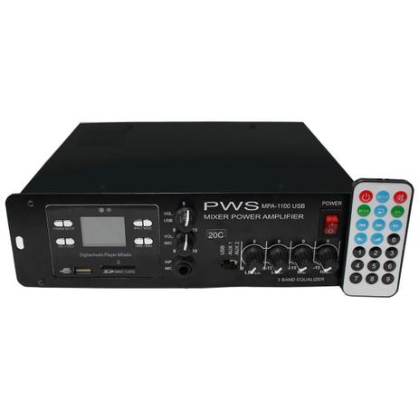 Menor preço em Pws - Amplificador Para Som Ambiente USB/FM 20C MPA1100