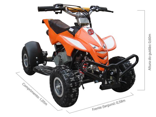 Quadriciclo 49cc BZ Dino Laranja automático partida a corda, gasolina e óleo 2tempos Barzi Motors Menor preço em Quadriciclo 49cc BZ Dino Laranja automático partida a corda, gasolina e óleo 2tempos Barzi Motors