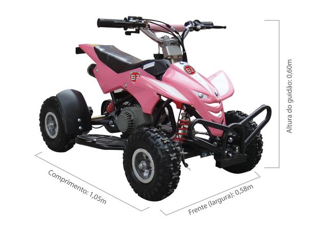 Menor preço em Quadriciclo 49cc BZ Dino Rosa automático partida a corda, gasolina e óleo 2tempos Barzi Motors