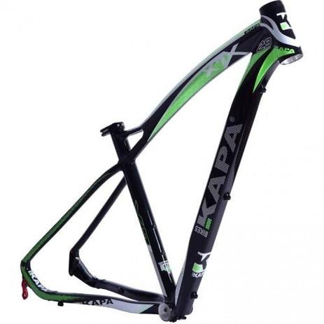 Quadro 29 Mtb X7 Preto / Verde Tam 17,5 - Kapa Bikes Menor preço em Quadro 29 Mtb X7 Preto / Verde Tam 17,5 - Kapa Bikes