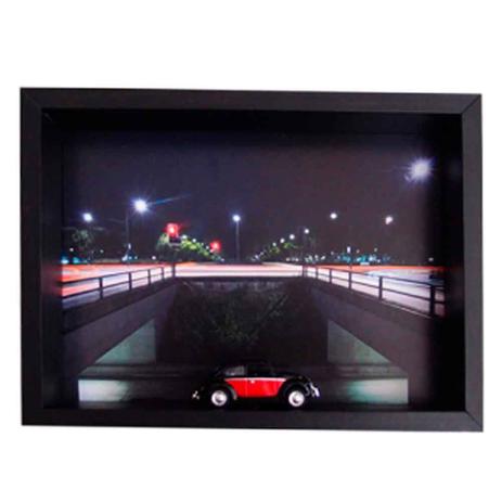 Quadro 3d Fusca Preto Escala 1:64 - Versare anos dourados Menor preço em Quadro 3d Fusca Preto Escala 1:64 - Versare anos dourados