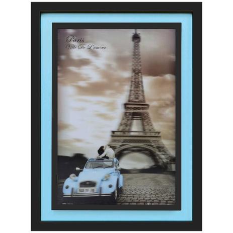 Quadro 3D Paris Cidade do Amor Torre Eiffel Carro Azul 65x85cm - Decore pronto Menor preço em Quadro 3D Paris Cidade do Amor Torre Eiffel Carro Azul 65x85cm - Decore pronto