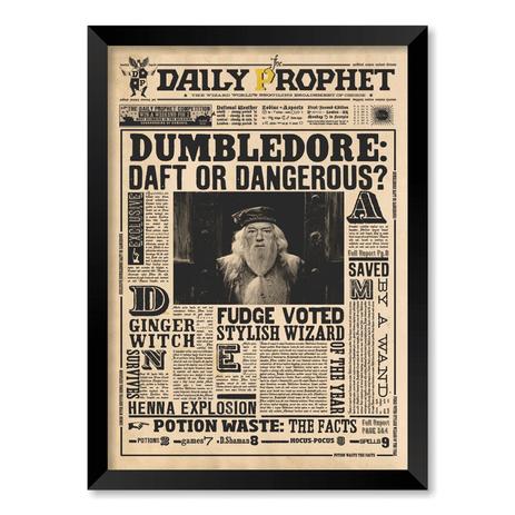 QUADRO ALBUS DUMBLEDORE  HARRY POTTER - TAMANHO A4 - Moldura Preta Sem Acrílico - Pôster no quadro é boa?