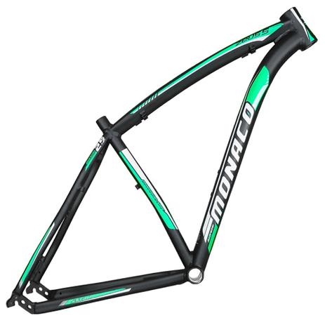 Quadro Aro 29 Mtb Alumínio Monaco Zeus 17/19 Preto Fosco Adesivo Verde Menor preço em Quadro Aro 29 Mtb Alumínio Monaco Zeus 17/19 Preto Fosco Adesivo Verde