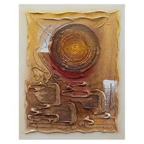 Quadro Artesanal com Textura Abstrato I Marrom 40x50cm Uniart Menor preço em Quadro Artesanal com Textura Abstrato I Marrom 40x50cm Uniart