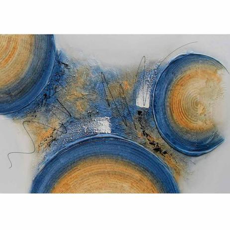 Quadro Artesanal com Textura Abstrato II Azul 70x100 Uniart Menor preço em Quadro Artesanal com Textura Abstrato II Azul 70x100 Uniart