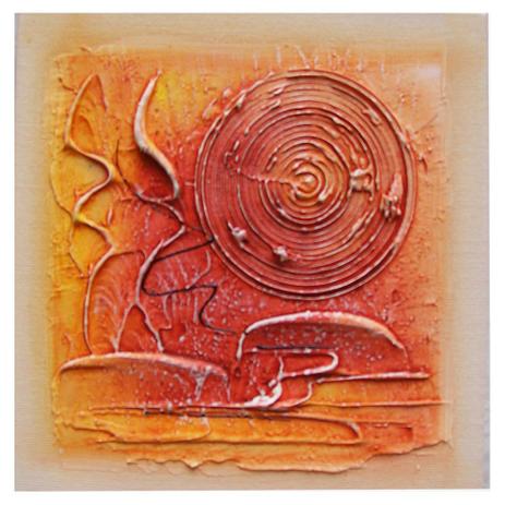 Quadro Artesanal com Textura Abstrato Vermelho 30x30cm Uniart Menor preço em Quadro Artesanal com Textura Abstrato Vermelho 30x30cm Uniart