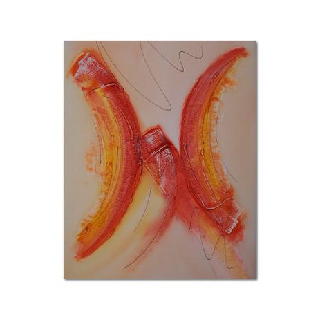 Menor preço em Quadro Artesanal com Textura Abstrato Vermelho 40x50 Uniart