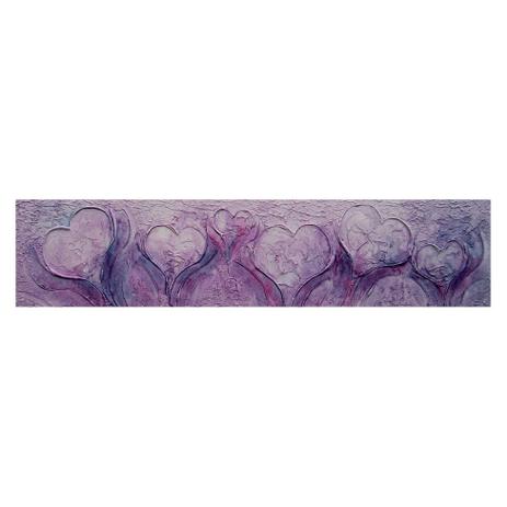 Quadro Artesanal com Textura Corações Lilás 30x130 Uniart Menor preço em Quadro Artesanal com Textura Corações Lilás 30x130 Uniart