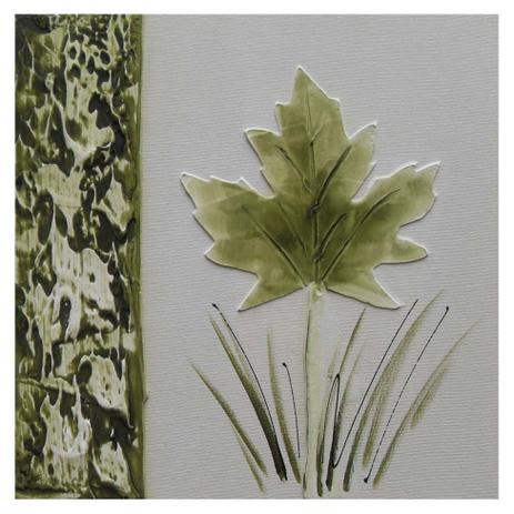 Quadro Artesanal com Textura Folha Verde 30x30cm Uniart Menor preço em Quadro Artesanal com Textura Folha Verde 30x30cm Uniart