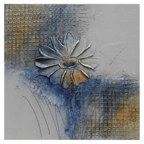 Quadro Artesanal com Textura Margarida Azul 30x30cm Uniart Menor preço em Quadro Artesanal com Textura Margarida Azul 30x30cm Uniart