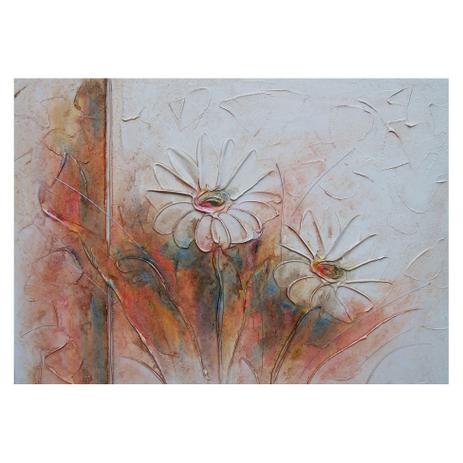 Quadro Artesanal com Textura Margarida Colorido 70x100 Uniart Menor preço em Quadro Artesanal com Textura Margarida Colorido 70x100 Uniart