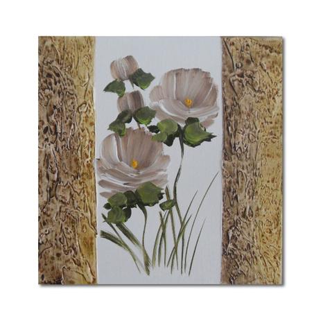 Quadro Artesanal com Textura Rosa Marrom 30x30 Uniart Menor preço em Quadro Artesanal com Textura Rosa Marrom 30x30 Uniart