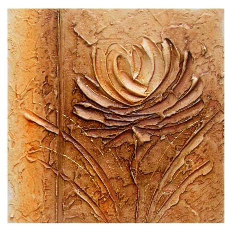 Quadro Artesanal com Textura Rosa Marrom 30x30cm Uniart Menor preço em Quadro Artesanal com Textura Rosa Marrom 30x30cm Uniart