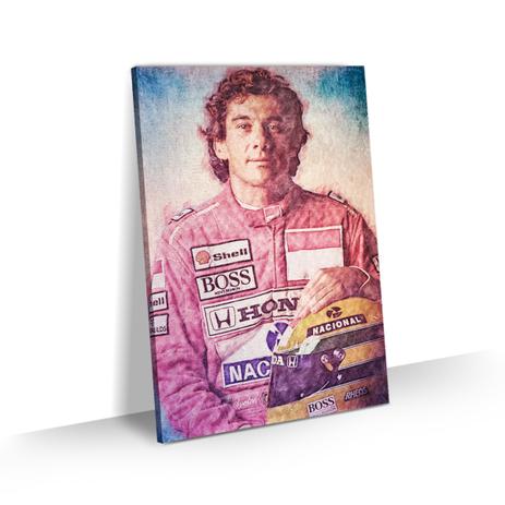 Quadro Ayrton Senna Grande Vintage Art Tela Canvas 90x60 - Bimper Menor preço em Quadro Ayrton Senna Grande Vintage Art Tela Canvas 90x60 - Bimper