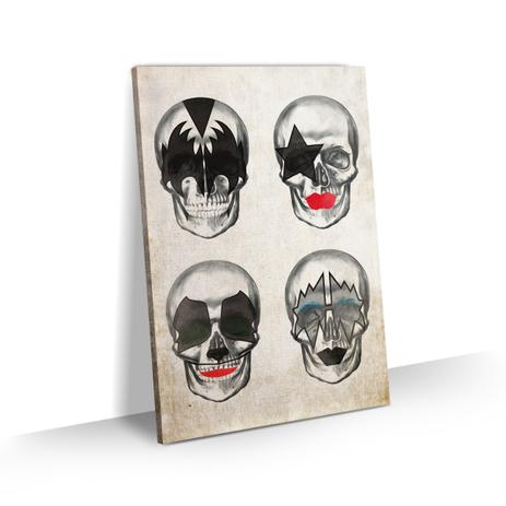 Quadro Banda Rock Kiss Caveiras Sala Quarto Bar 60x40 - Bimper Menor preço em Quadro Banda Rock Kiss Caveiras Sala Quarto Bar 60x40 - Bimper