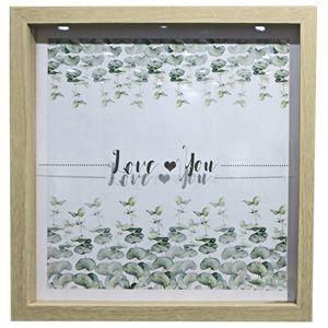 Quadro c/madeira e vidro little leaves and love verde 30 x 3 x 30 cm - Urban Menor preço em Quadro c/madeira e vidro little leaves and love verde 30 x 3 x 30 cm - Urban