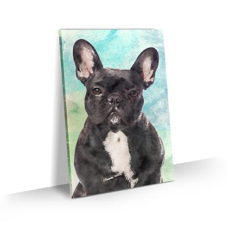 Quadro Cachorro Bulldog Francês Preto Arte Aquarela 60x40 - Bimper Menor preço em Quadro Cachorro Bulldog Francês Preto Arte Aquarela 60x40 - Bimper