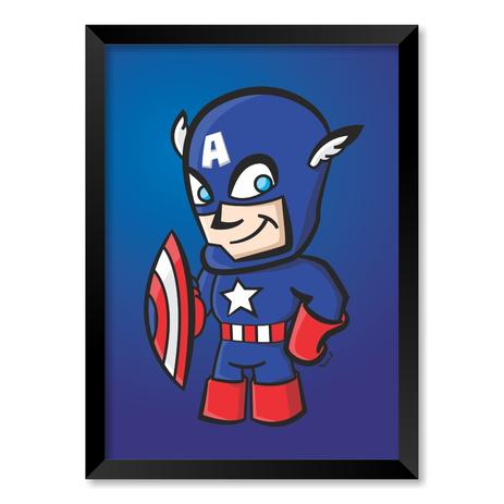 QUADRO CAPITÃO AMÉRICA - TAMANHO A2 - Moldura Preta Sem Acrílico - Pôster no quadro é ruim? QUADRO CAPITÃO AMÉRICA - TAMANHO A2 - Moldura Preta Sem Acrílico - Pôster no quadro é boa?