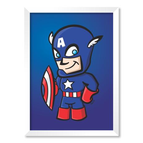 QUADRO CAPITÃO AMÉRICA - TAMANHO A3 - Moldura Branca Com Acrílico - Pôster no quadro Menor preço em QUADRO CAPITÃO AMÉRICA - TAMANHO A3 - Moldura Branca Com Acrílico - Pôster no quadro