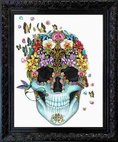 Quadro Caveira Canvas com Moldura em Relevo 73x63cm - Stickerboom Menor preço em Quadro Caveira Canvas com Moldura em Relevo 73x63cm - Stickerboom