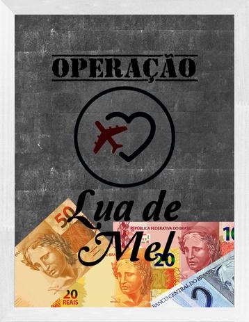 Quadro Cofre 30x40 Operação Lua de Mel Fundo Escuro Art e Cia - Branco Menor preço em Quadro Cofre 30x40 Operação Lua de Mel Fundo Escuro Art e Cia - Branco