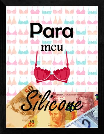 Quadro Cofre 30x40 para Meu Silicone Frase Preta Art e Cia - Preto Menor preço em Quadro Cofre 30x40 para Meu Silicone Frase Preta Art e Cia - Preto
