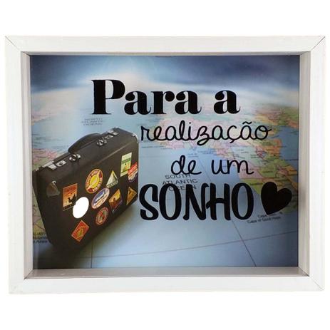 Quadro Cofre Decorativo Madeira Para A Realização De Um Sonho - Art frame Menor preço em Quadro Cofre Decorativo Madeira Para A Realização De Um Sonho - Art frame