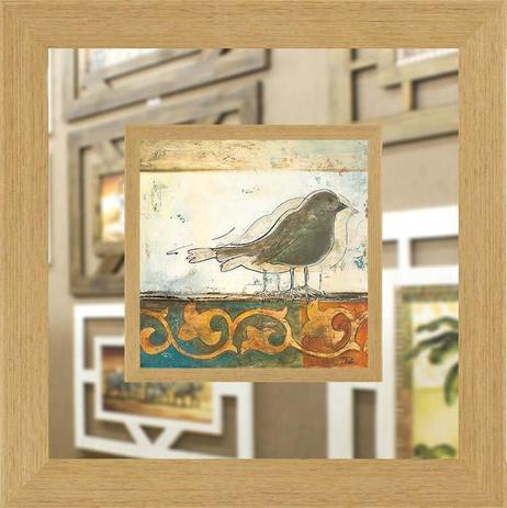 Quadro com Espelho Decorativo Pássaro 65x65cm - Decore pronto é boa?