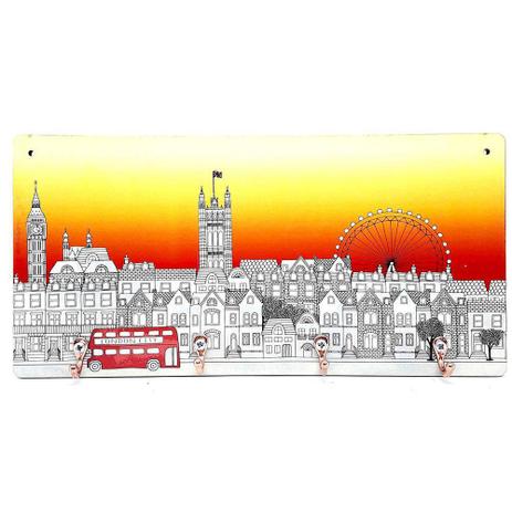 Quadro com Ganchos Londres Crepúsculo Retrô Porta Chaves Cobre Rose - Joy Menor preço em Quadro com Ganchos Londres Crepúsculo Retrô Porta Chaves Cobre Rose - Joy