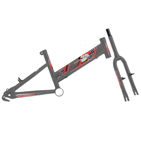 Quadro Com Garfo Rebaixado Aço Carbono Cinza Fosco Pro Tork Ultra - Ultra bikes Menor preço em Quadro Com Garfo Rebaixado Aço Carbono Cinza Fosco Pro Tork Ultra - Ultra bikes