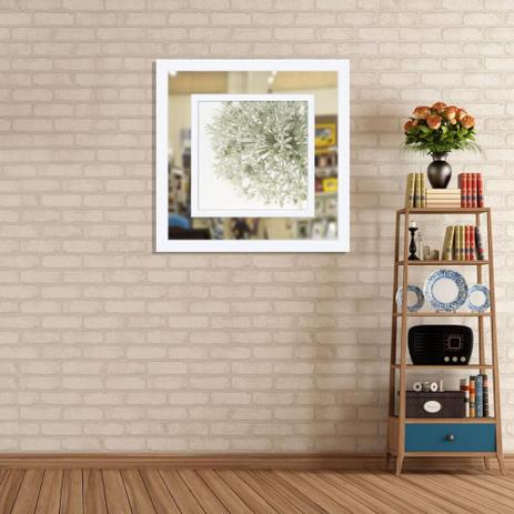 Quadro com Moldura Branca Decorativo com Espelho Floral 90x90cm - DP1602 - Decore pronto Menor preço em Quadro com Moldura Branca Decorativo com Espelho Floral 90x90cm - DP1602 - Decore pronto