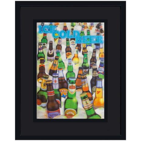 Quadro com Moldura Preta 3D Cervejas Geladas 75x95cm - Decore pronto Menor preço em Quadro com Moldura Preta 3D Cervejas Geladas 75x95cm - Decore pronto