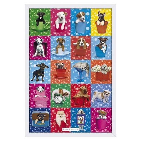 Quadro com Vidro Poster Filhotes de Cachorros Várias Raças 60x90cm - Decore pronto Menor preço em Quadro com Vidro Poster Filhotes de Cachorros Várias Raças 60x90cm - Decore pronto