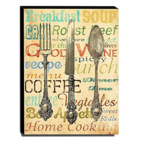 Quadro Cozinha Vintage Talheres Canvas 40x30cm-COZ125 - Lubrano Decor Menor preço em Quadro Cozinha Vintage Talheres Canvas 40x30cm-COZ125 - Lubrano Decor