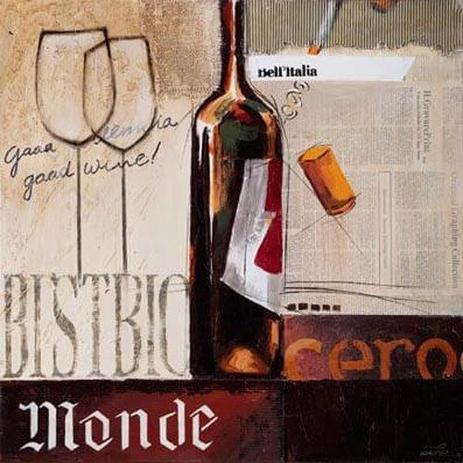 Quadro de Bebidas em Tela Vinho Monde Bistbio 40x40cm - Decore pronto Menor preço em Quadro de Bebidas em Tela Vinho Monde Bistbio 40x40cm - Decore pronto