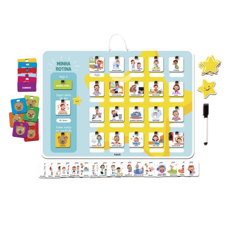 Quadro de Rotina Infantil - Quadro de Atividades Diárias - Babebi Menor preço em Quadro de Rotina Infantil - Quadro de Atividades Diárias - Babebi