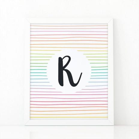 Quadro Decoracao Letra R Listras Colorida Conspecto Quadro Decorativo Magazine Luiza