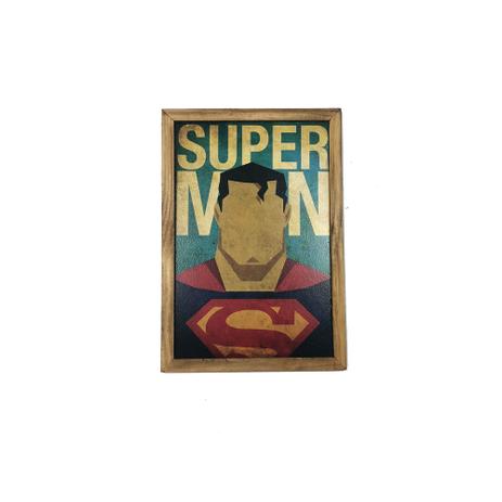Quadro Decorativa Quarto Sala Superman Lúdico 20x30Cm Azul - Maisaz Menor preço em Quadro Decorativa Quarto Sala Superman Lúdico 20x30Cm Azul - Maisaz
