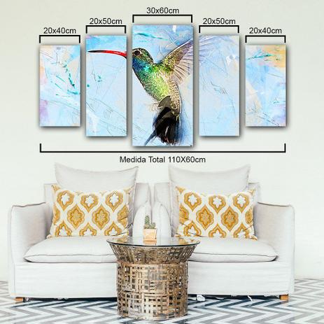 Quadro Decorativo 110x60cm Beija Flor 5 Pçs Sala ou Quarto - Artplex é boa?