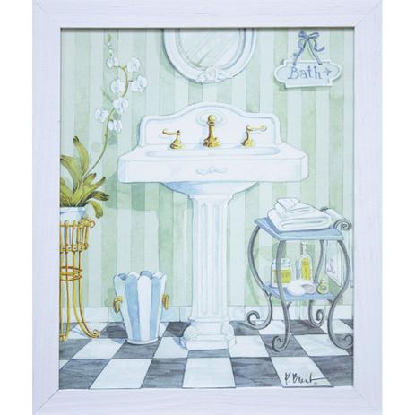 Quadro Decorativo 22x27cm Lavabo Kapos Sortido - Casa  video é boa?