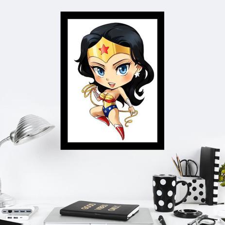 Quadro Decorativo 27x36 Desenho Infantil Mulher Maravilha Quero Mais Quadros Quadro Decorativo Magazine Luiza