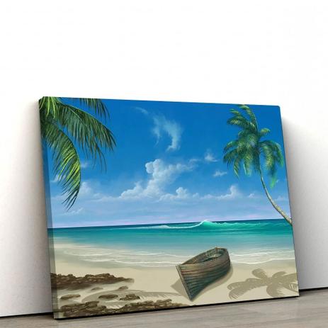 Quadro Decorativo 40x60cm Barco na Praia - Artplex Menor preço em Quadro Decorativo 40x60cm Barco na Praia - Artplex